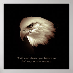 Sepia Colour Confidence Qote Eagle Eyes Poster