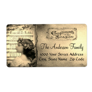 Sepia Compliments Of the Season Address Label