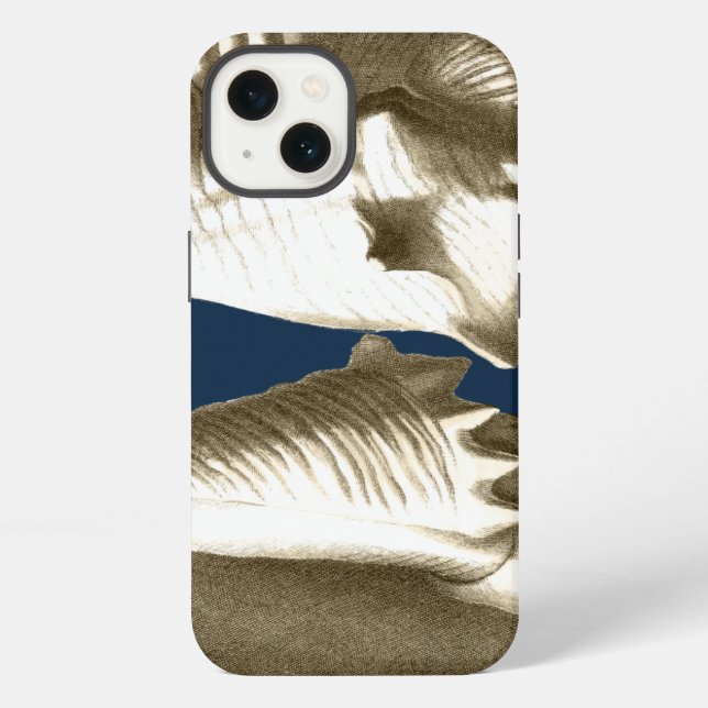 Sepia Conch Seashells iPhone Case (Back)