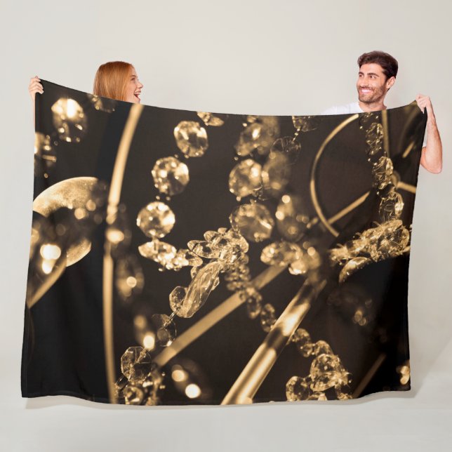 Sepia Crystal Chandelier  Fleece Blanket (In Situ)