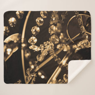 Sepia Crystal Chandelier Sherpa Blanket