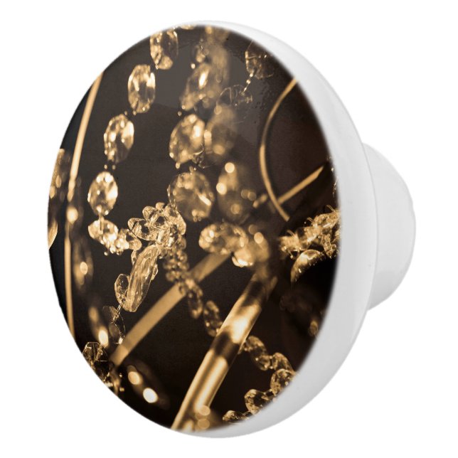 Sepia Crystals Ceramic Knob (Right)