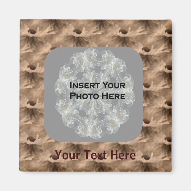 Sepia Daisy Flowers Photo Magnet (Front)