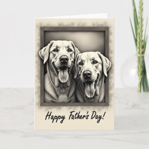 Sepia Dogs Fathers Day Card