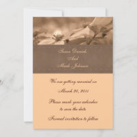 Sepia Dogwood Floral Wedding Save The Date