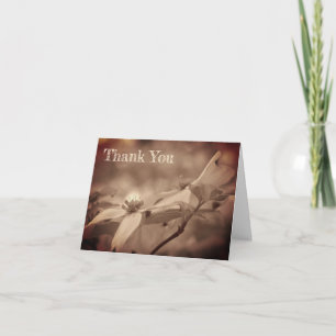 Sepia Dogwood Flower Customisable Thank You Card