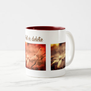 Sepia Dogwood Flower Photography Personalized Two-Tone Coffee Mug