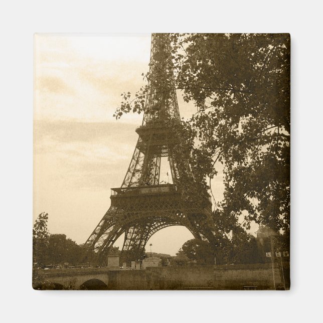 Sepia Eiffel Tower Magnet (Front)
