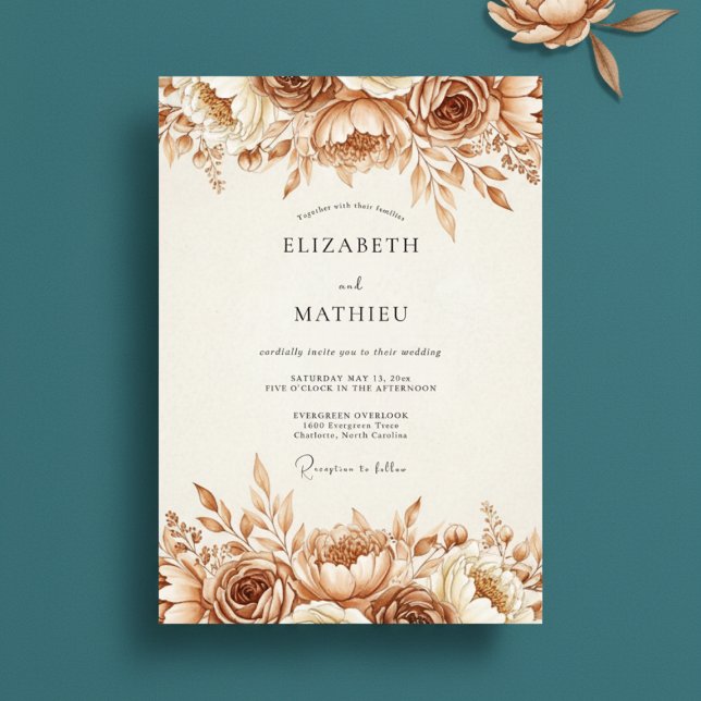 Sepia Ethereal Bloom Wedding Invitation (Creator Uploaded)