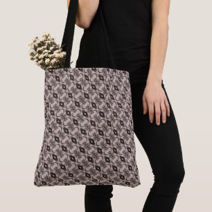 Sepia eye-like geometric diagonal pattern tote bag