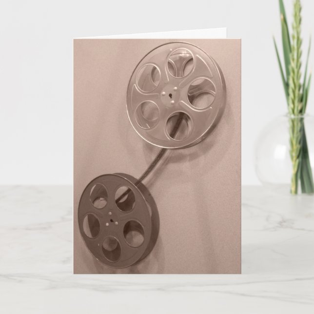"Sepia Film Reels" Birthday Card (Front)