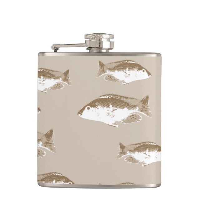 Sepia fish hip flask (Front)