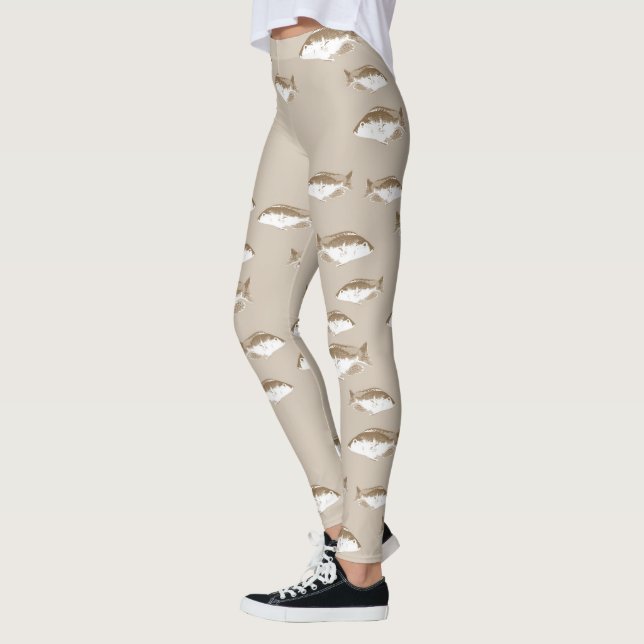 Sepia fish leggings (Left)