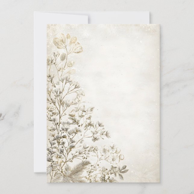 Sepia Foliage Top Fade | Rustic Autumn–Winter Invi Invitation (Front)