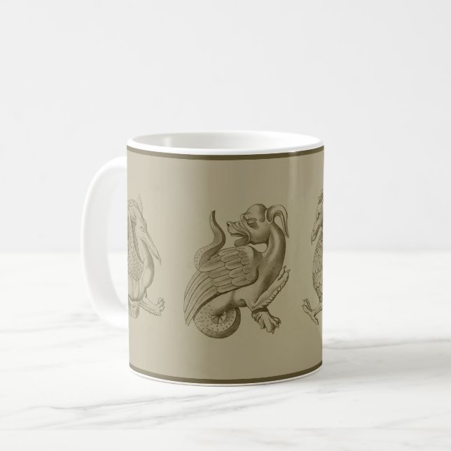 Sepia Gargoyles Coffee Mug (Front Left)
