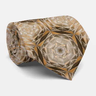 Sepia Geometric Mandala Tie