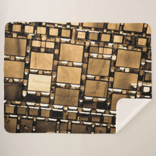 Sepia Geometric Mirrors Sherpa Blanket