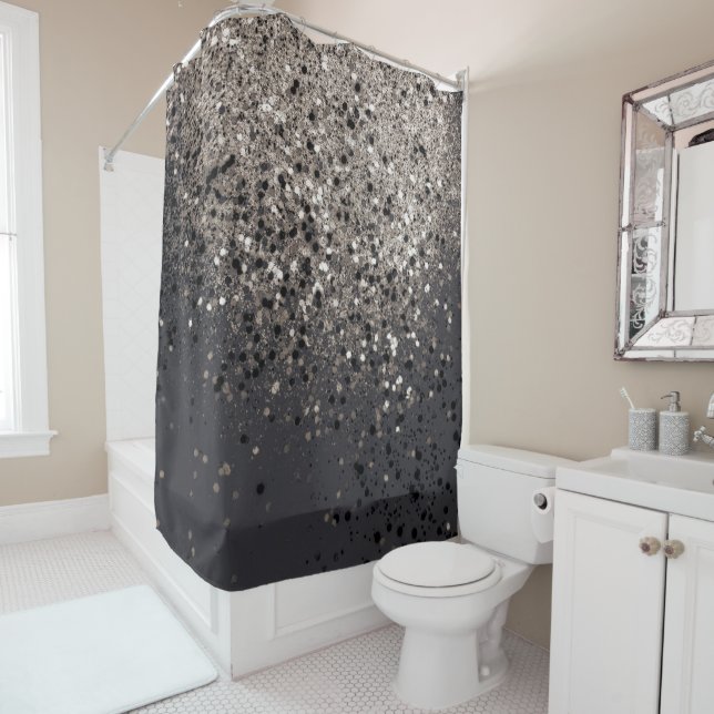 Sepia Glitter #1 #shiny Shower Curtain (In Situ)