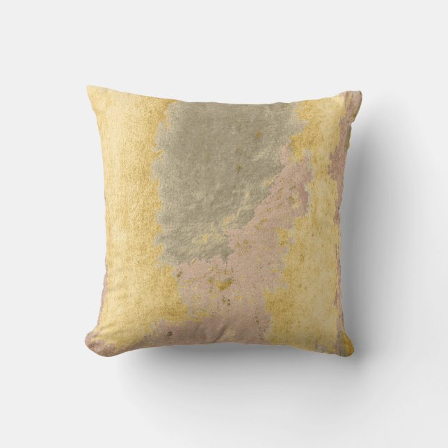 Sepia Gold Grey Silver Grungy Abstract Copper Cushion (Front)