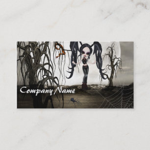 Sepia Goth Girl Business Card