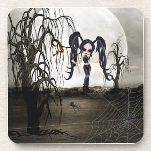 Sepia Goth Girl Coaster
