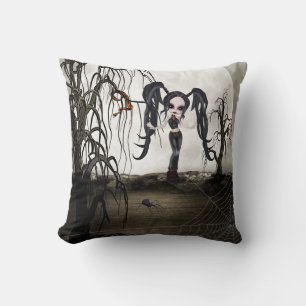 Sepia Goth Girl Cushion