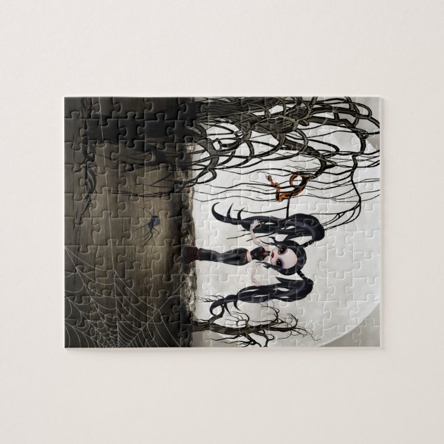 Sepia Goth Girl Jigsaw Puzzle (Horizontal)
