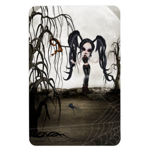 Sepia Goth Girl Magnet