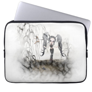 Sepia Goth Girl Vignette Laptop Sleeve