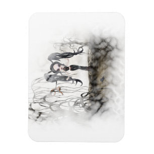 Sepia Goth Girl Vignette Magnet