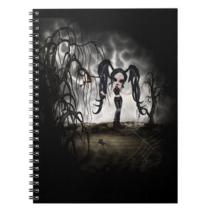 Sepia Goth Girl Vignette Notebook