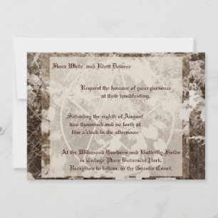 Sepia Grapevine Wedding/Handfasting Pentacle Suite Invitation