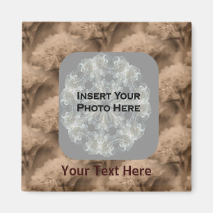 Sepia Hydrangea Flowers Photo Magnet