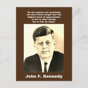 Sepia JFK John F. Kennedy Quote Motivational Postcard