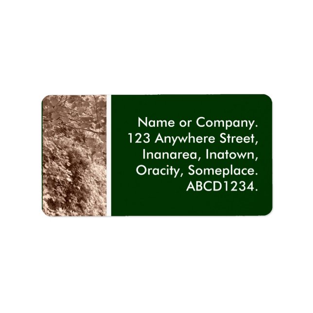 Sepia Leaves Label (Front)