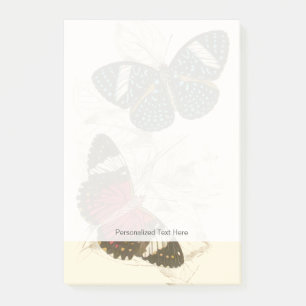 Sepia Leaves with Colourful Butterflies Post-it Notes