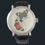 Sepia Leaves with Colourful Butterflies Watch<br><div class="desc">The wings of these colourful butterflies stand out wonderfully against the sepia tones of the hand drawn leaves in this piece. The captivating beauty of this print would look amazing in your home. Buy a copy today!</div>
