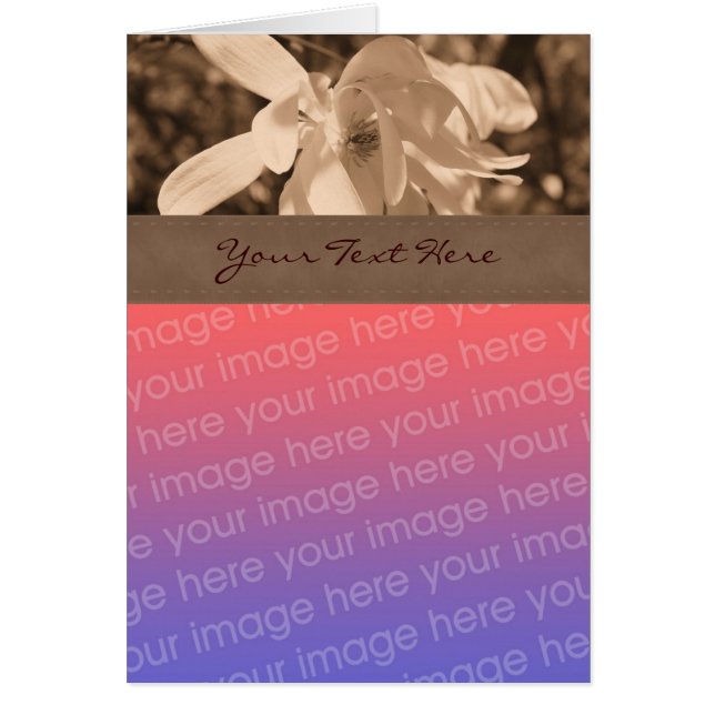 Sepia Magnolia Flower Photo Card (Front)
