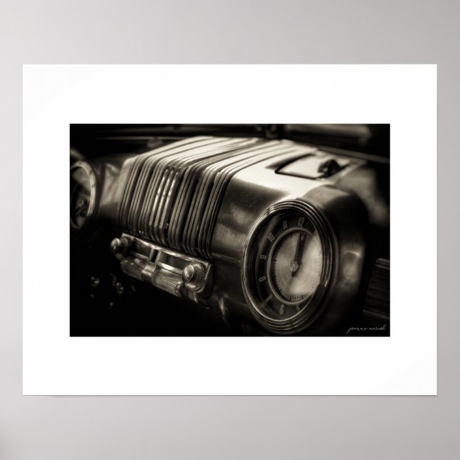 Sepia Mercury Eight Dashboard Poster Print (Front)