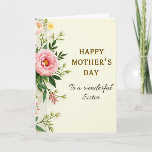 Sepia Mothers Day Sister Card