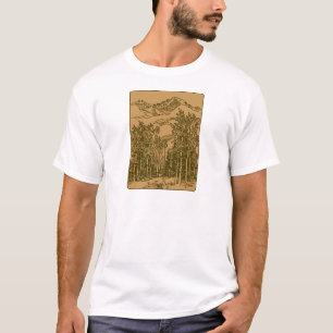 Sepia Mountains and  Forest T-Shirt