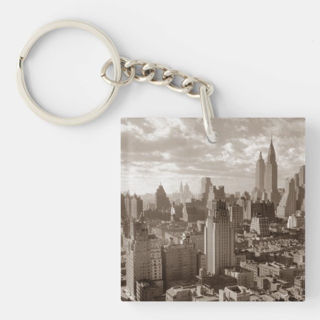 Sepia New York City Key Ring (Front)