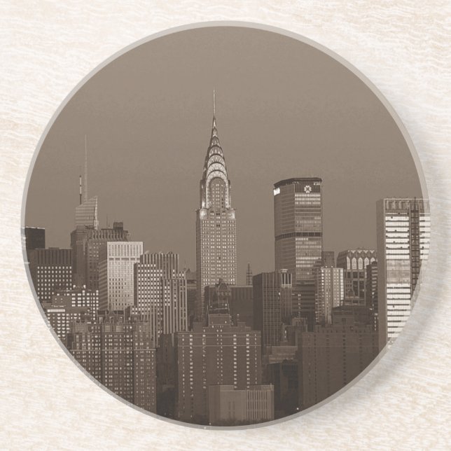 Sepia New York City Skyline Coaster (Front)