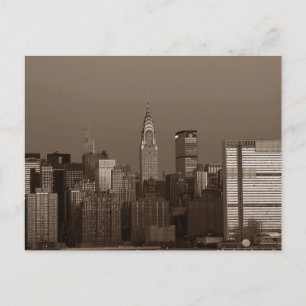 Sepia New York City Skyline Postcard