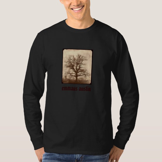 Sepia Oak Tree - Restoring Austin back T-Shirt (Front)