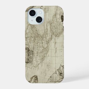Sepia Old Antique Vintage United States Map Travel iPhone 15 Case