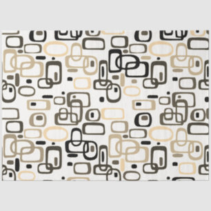 Sepia ovals, colourful geometric shapes pattern tissue paper