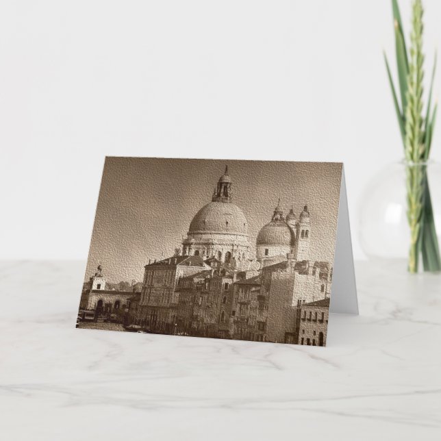 Sepia Paper Effect Venice Grand Canal Card (Front)