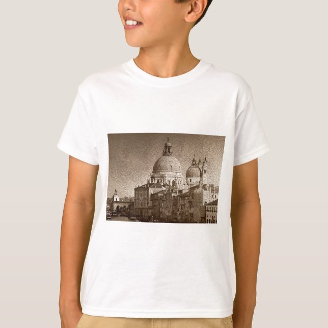 Sepia Paper Effect Venice Grand Canal T-Shirt (Front)