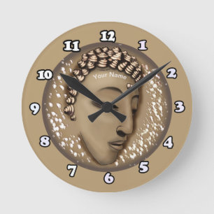 Sepia Peace Buddha Clock